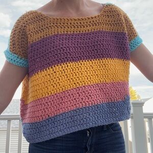 Crochet tee shirt sweater